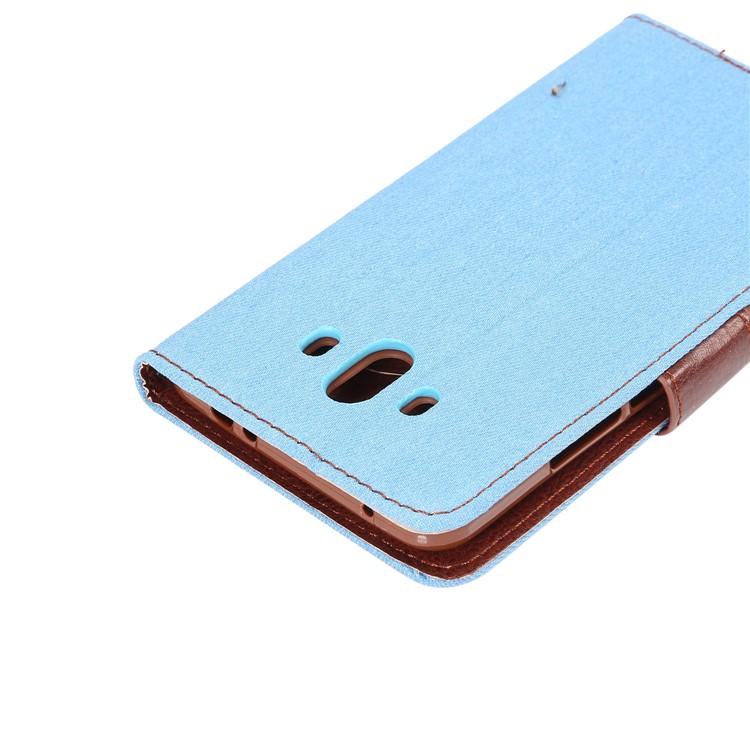 Jeans Cloth Leather Card Holder Cover for Huawei Mate 10 - Baby Blue-6