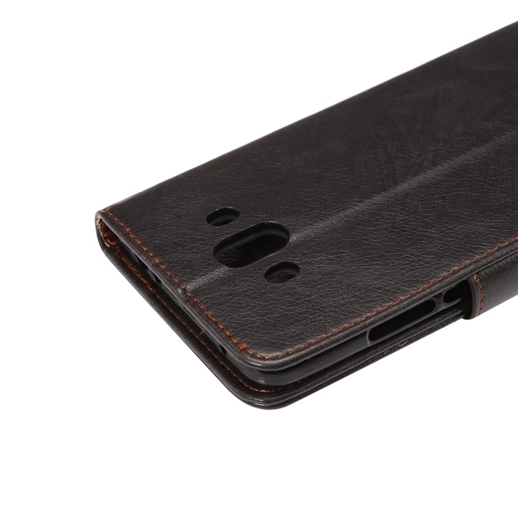 Crazy Horse Leather Phone Shell for Huawei Mate 10 - Black-7