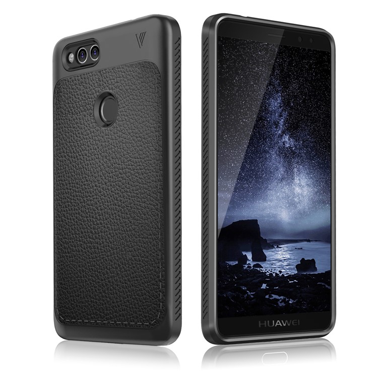 IVSO Gentry Series Leather Coated TPU Mobile Case for Huawei Honor 7X - Black-1