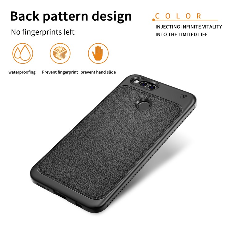 IVSO Gentry Series Leather Coated TPU Mobile Case for Huawei Honor 7X - Black-2