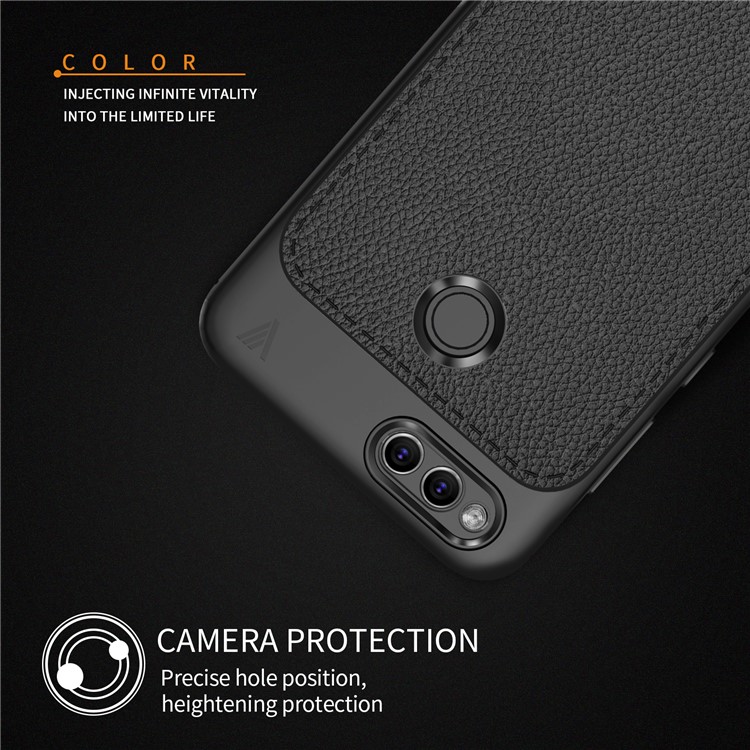 IVSO Gentry Series Leather Coated TPU Mobile Case for Huawei Honor 7X - Black-3