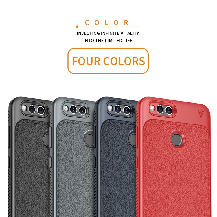 IVSO Gentry Series Leather Coated TPU Mobile Case for Huawei Honor 7X - Black-8