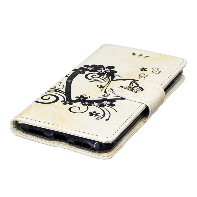 Imprinted Loving Heart Leather Wallet Case for Huawei P8 Lite (2017) / Honor 8 Lite - White-3
