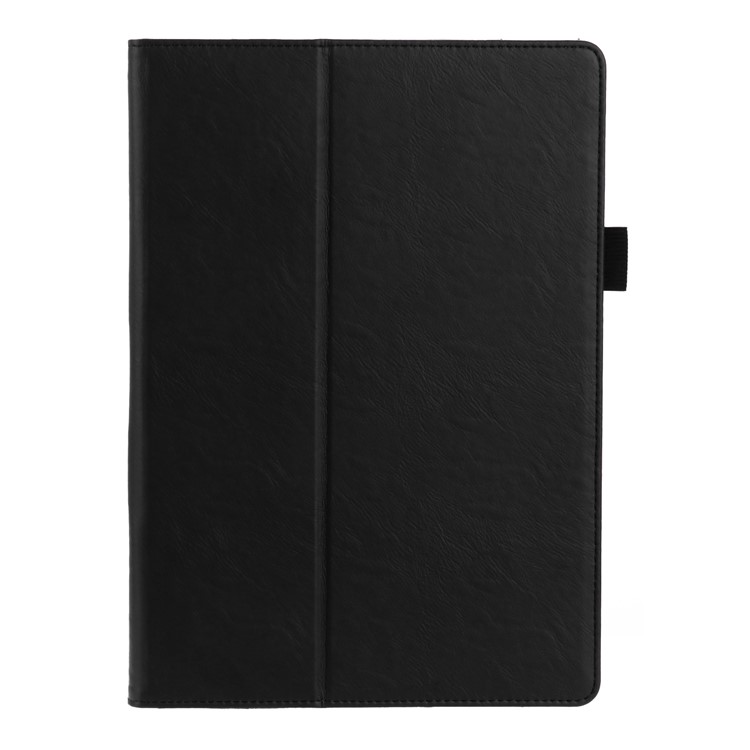 Leather Stand Card Slots Case for Huawei Honor Waterplay 10.1 with Hand Strap - Black-1