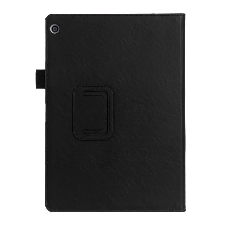 Leather Stand Card Slots Case for Huawei Honor Waterplay 10.1 with Hand Strap - Black-2