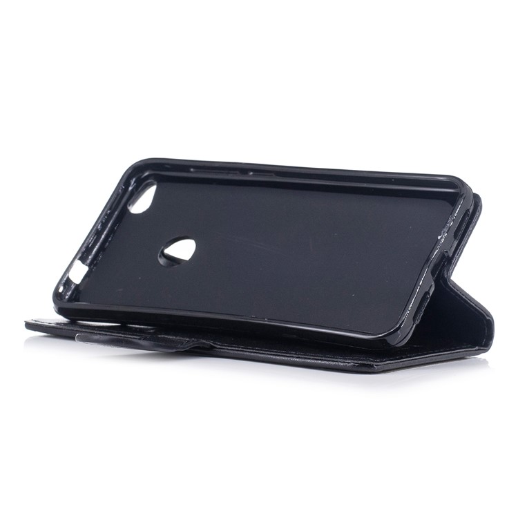 Unicorn Pattern Print Magnetic Leather Wallet Stand Cell Phone Shell for Huawei P8 Lite (2017) / Honor 8 Lite - Black-4