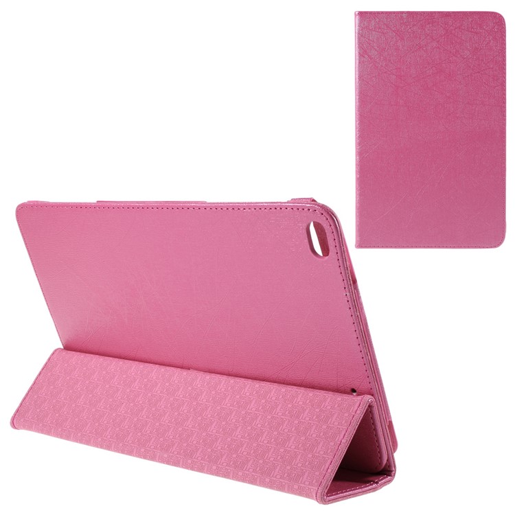 Lines Texture Tri-fold Leather Flip Case for Huawei MediaPad T1 10 - Rose-1