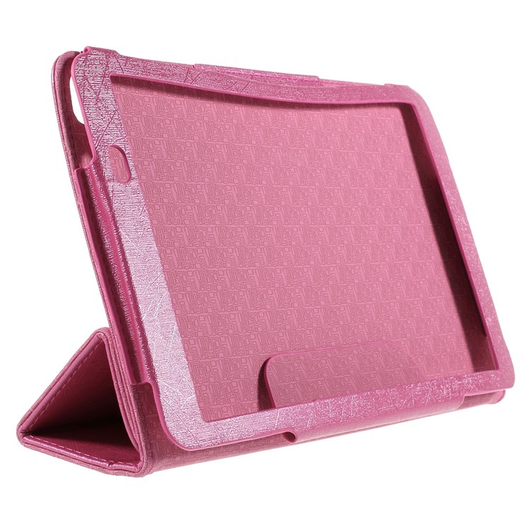 Lines Texture Tri-fold Leather Flip Case for Huawei MediaPad T1 10 - Rose-4