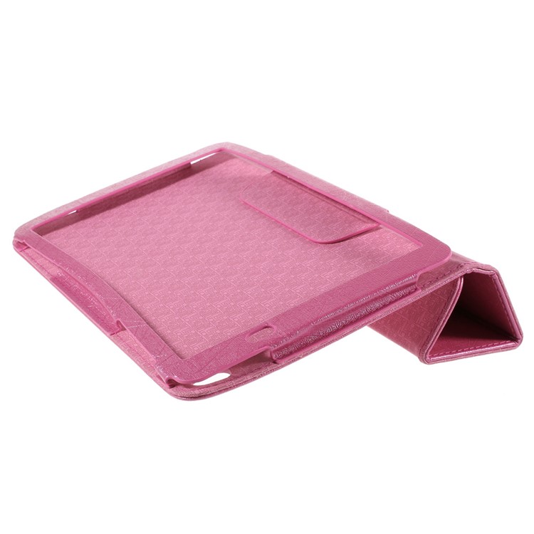 Lines Texture Tri-fold Leather Flip Case for Huawei MediaPad T1 10 - Rose-5