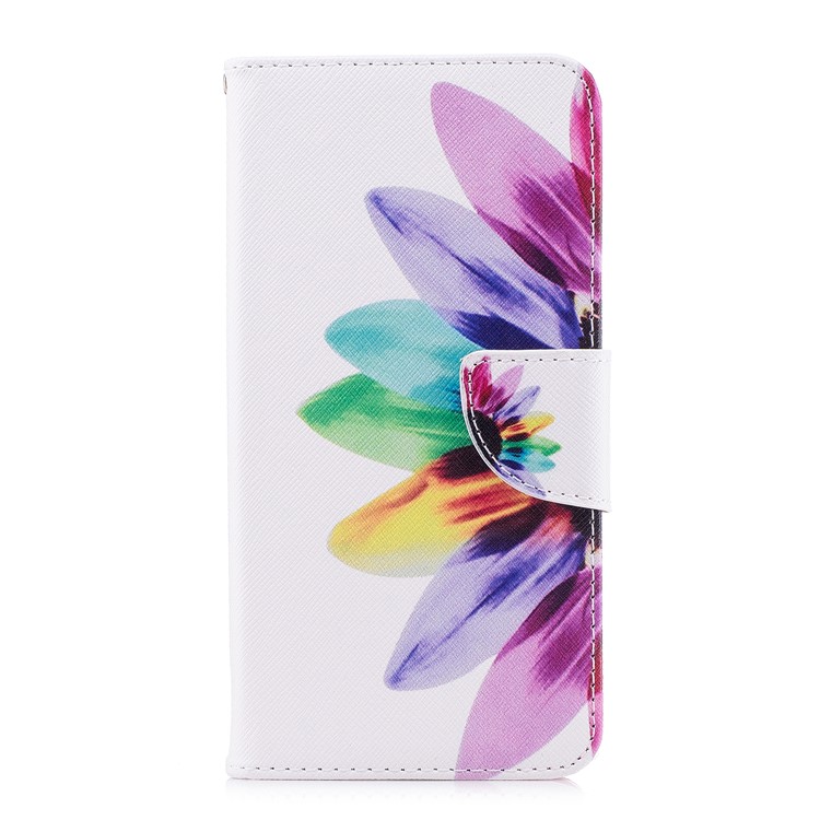Pattern Printing PU Leather Wallet Stand Phone Casing for Huawei Honor 7X - Half Sunflower-2