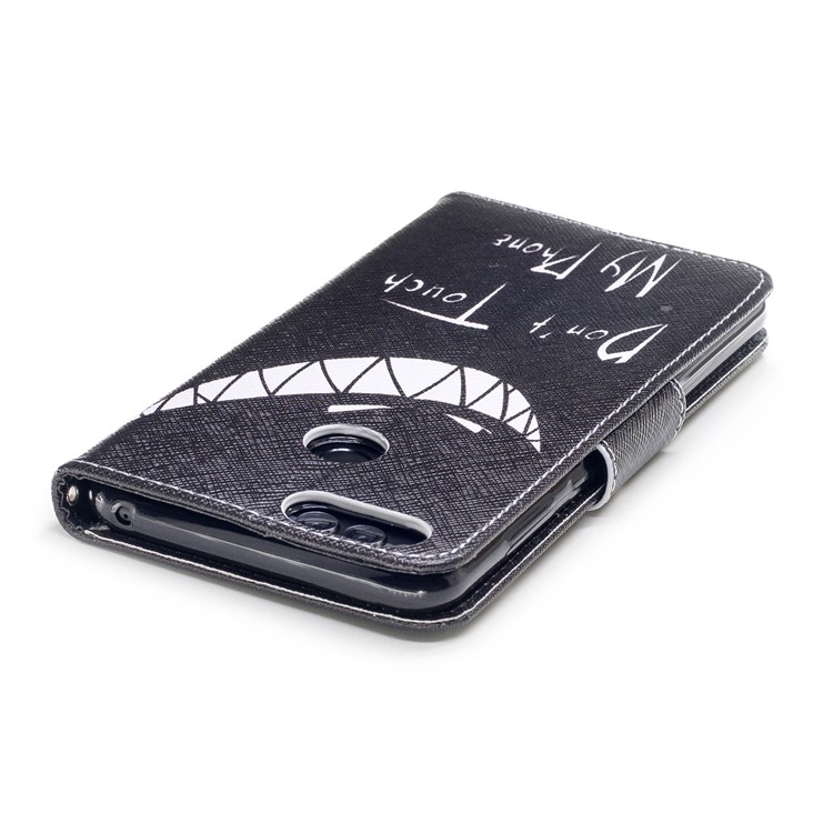 Pattern Printing PU Leather Wallet Stand Mobile Phone Cover for Huawei Honor 7X - Angry Face-7