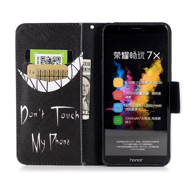 Pattern Printing PU Leather Wallet Stand Mobile Phone Cover for Huawei Honor 7X - Angry Face-8
