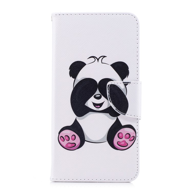 Pattern Printing PU Leather Wallet Case for Huawei Honor 7X - Adorable Panda-2