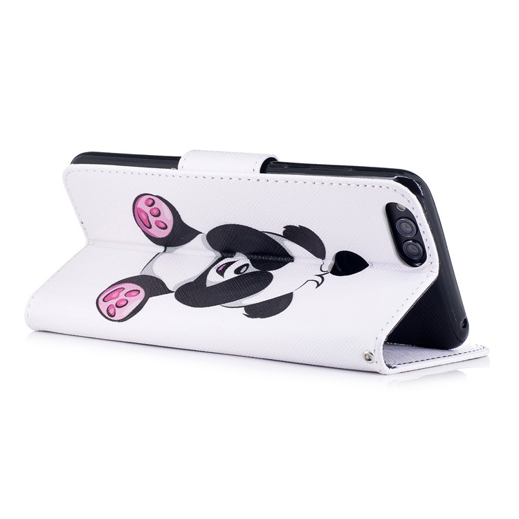 Pattern Printing PU Leather Wallet Case for Huawei Honor 7X - Adorable Panda-4