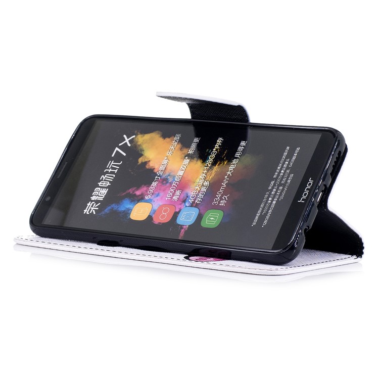 Pattern Printing PU Leather Wallet Case for Huawei Honor 7X - Adorable Panda-5