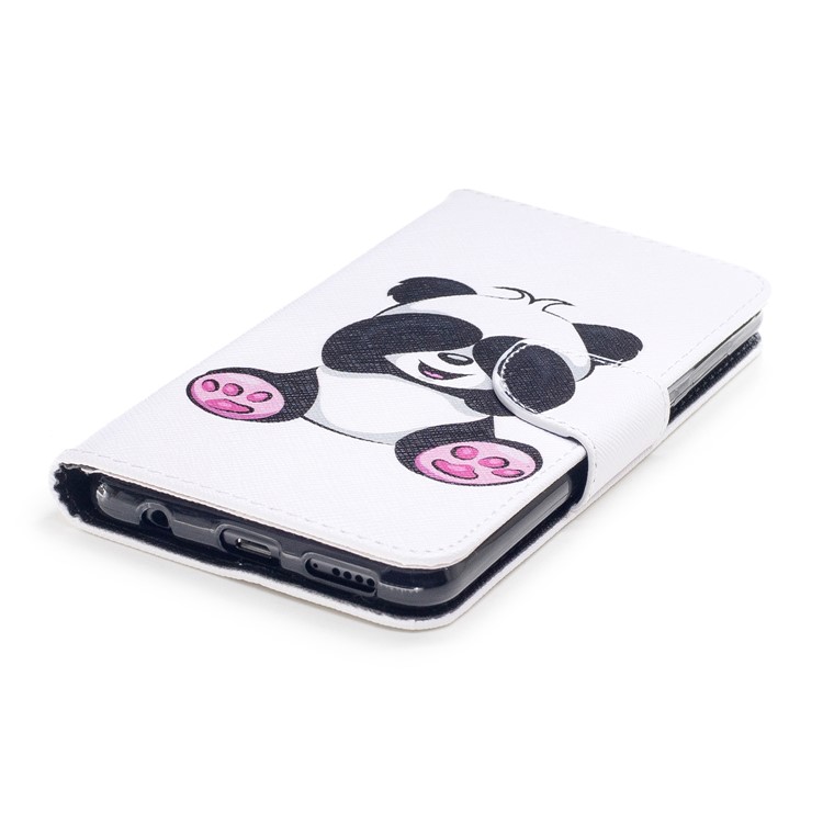 Pattern Printing PU Leather Wallet Case for Huawei Honor 7X - Adorable Panda-6