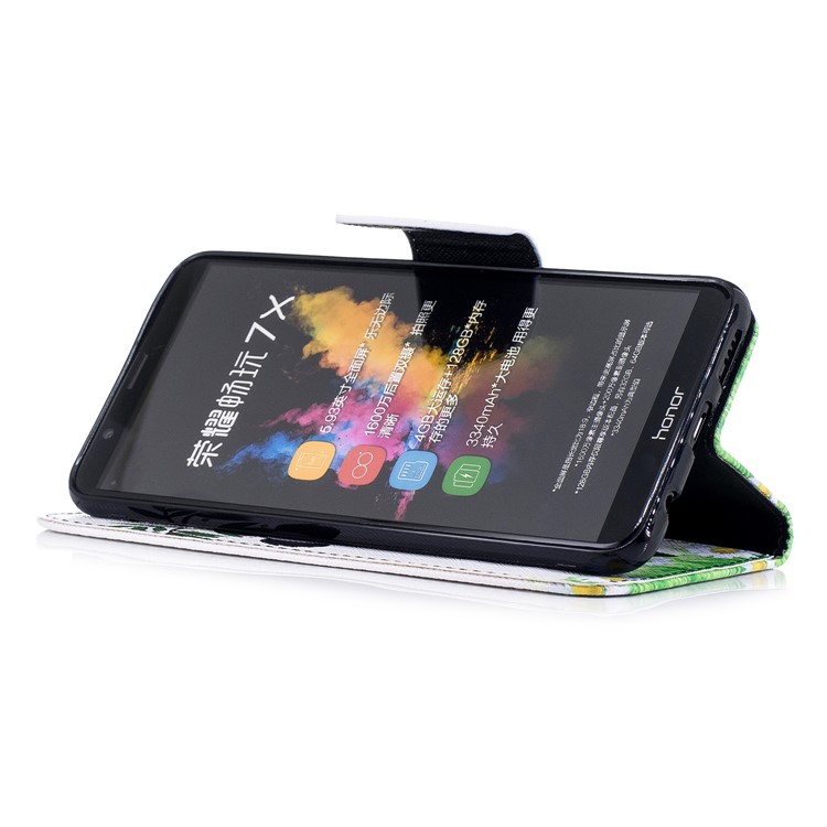 Pattern Printing Wallet Leather Stand Case for Huawei Honor 7X - Lovely Panda-5