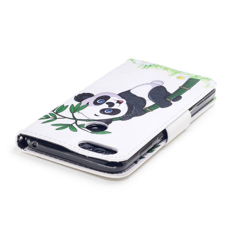 Pattern Printing Wallet Leather Stand Case for Huawei Honor 7X - Lovely Panda-7