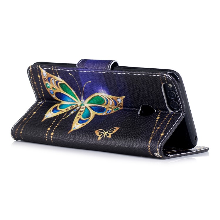 Pattern Printing Wallet Leather Magnetic Case for Huawei Honor 7X - Vivid Butterflies-4
