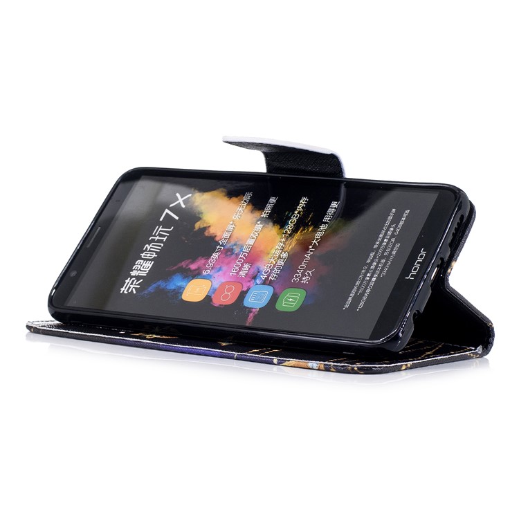Pattern Printing Wallet Leather Magnetic Case for Huawei Honor 7X - Vivid Butterflies-5
