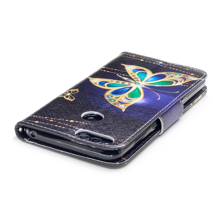 Pattern Printing Wallet Leather Magnetic Case for Huawei Honor 7X - Vivid Butterflies-7