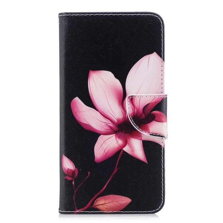 Pattern Printing Cell Phone Leather Wallet Case for Huawei Honor 7X - Flower Pattern-2