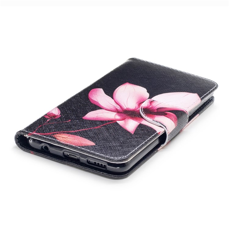 Pattern Printing Cell Phone Leather Wallet Case for Huawei Honor 7X - Flower Pattern-6
