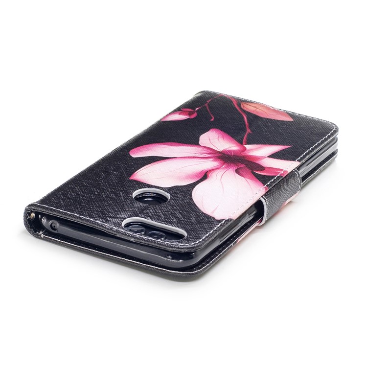 Pattern Printing Cell Phone Leather Wallet Case for Huawei Honor 7X - Flower Pattern-7