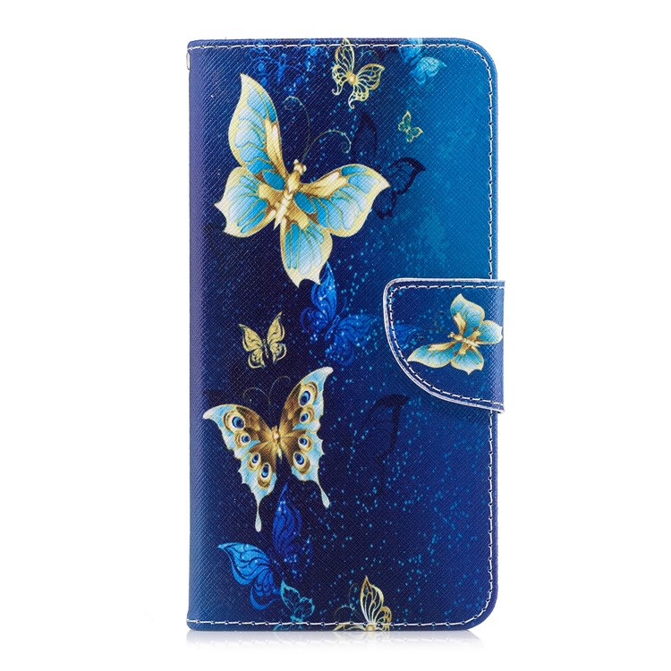 Pattern Printing Stand Leather Wallet Case for Huawei Honor 7X - Colorized Butterfly-2