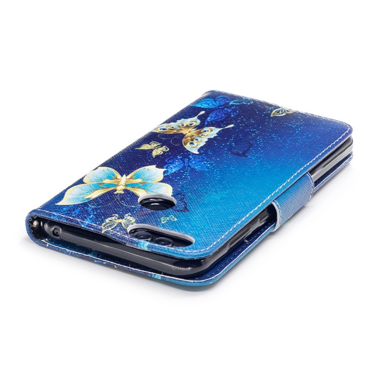 Pattern Printing Stand Leather Wallet Case for Huawei Honor 7X - Colorized Butterfly-7