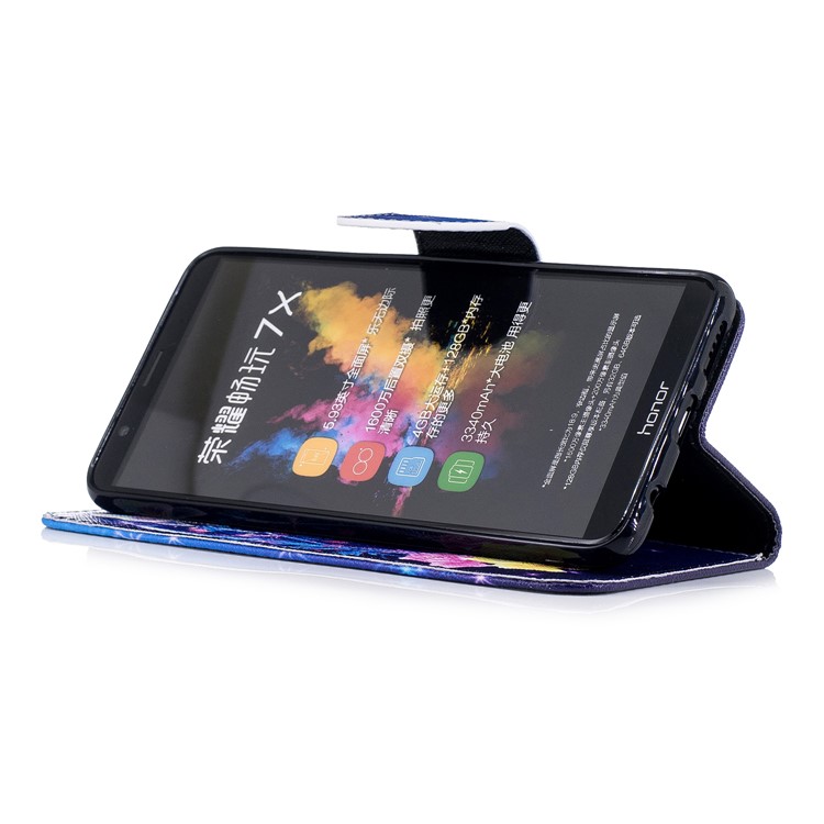 Pattern Printing Magnetic Leather Stand Cover for Huawei Honor 7X - Flora and Butterfly-5