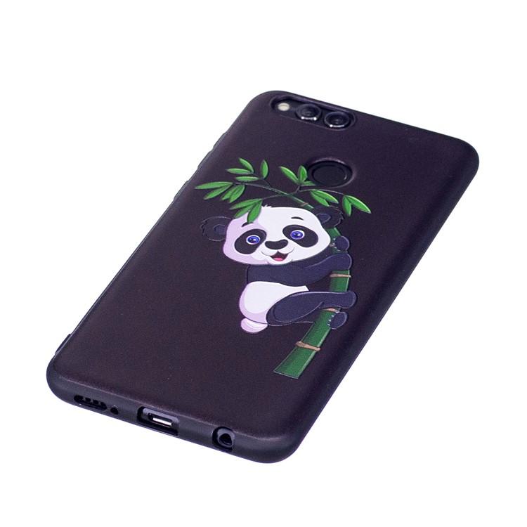 Soft Embossed Pattern Printing TPU Protective Case for Huawei Honor 7X - Panda On Bamboo-3