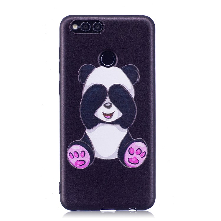 Soft Embossed Pattern Printing TPU Protective Mobile Phone Case for Huawei Honor 7X - Cute Panda-2
