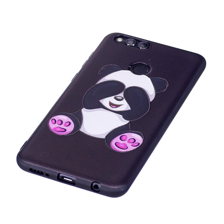 Soft Embossed Pattern Printing TPU Protective Mobile Phone Case for Huawei Honor 7X - Cute Panda-3