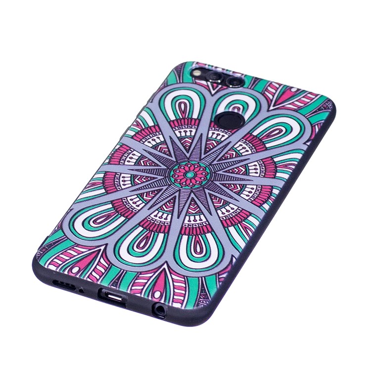 Soft Embossed Pattern Printing TPU Protective Back Case for Huawei Honor 7X - Ancient Pattern-3