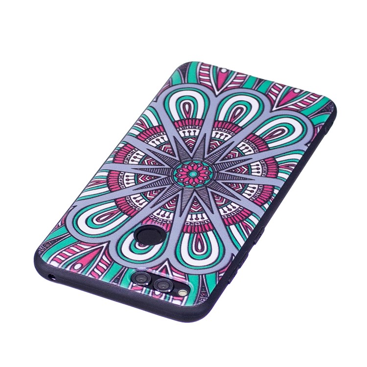 Soft Embossed Pattern Printing TPU Protective Back Case for Huawei Honor 7X - Ancient Pattern-4