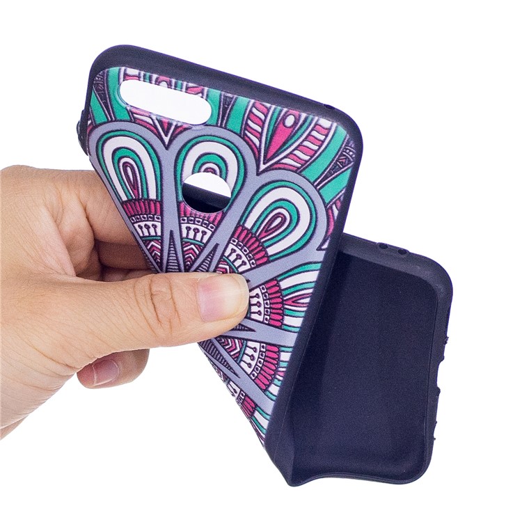 Soft Embossed Pattern Printing TPU Protective Back Case for Huawei Honor 7X - Ancient Pattern-5