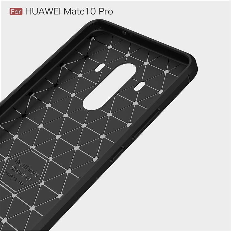 Carbon Fiber Texture Brushed TPU Back Case for Huawei Mate 10 Pro - Black-5
