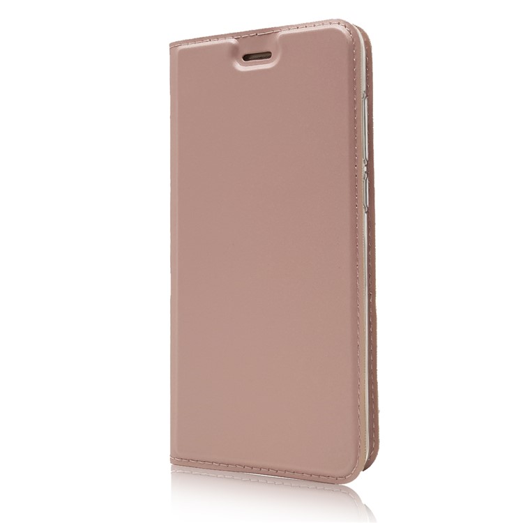 Magnetische Ständer Leder Telefon Fall Mit Kartensteckplatz Für Huawei P8 Lite (2017) / Ehre 8 Lite - Aufgang Gold-8