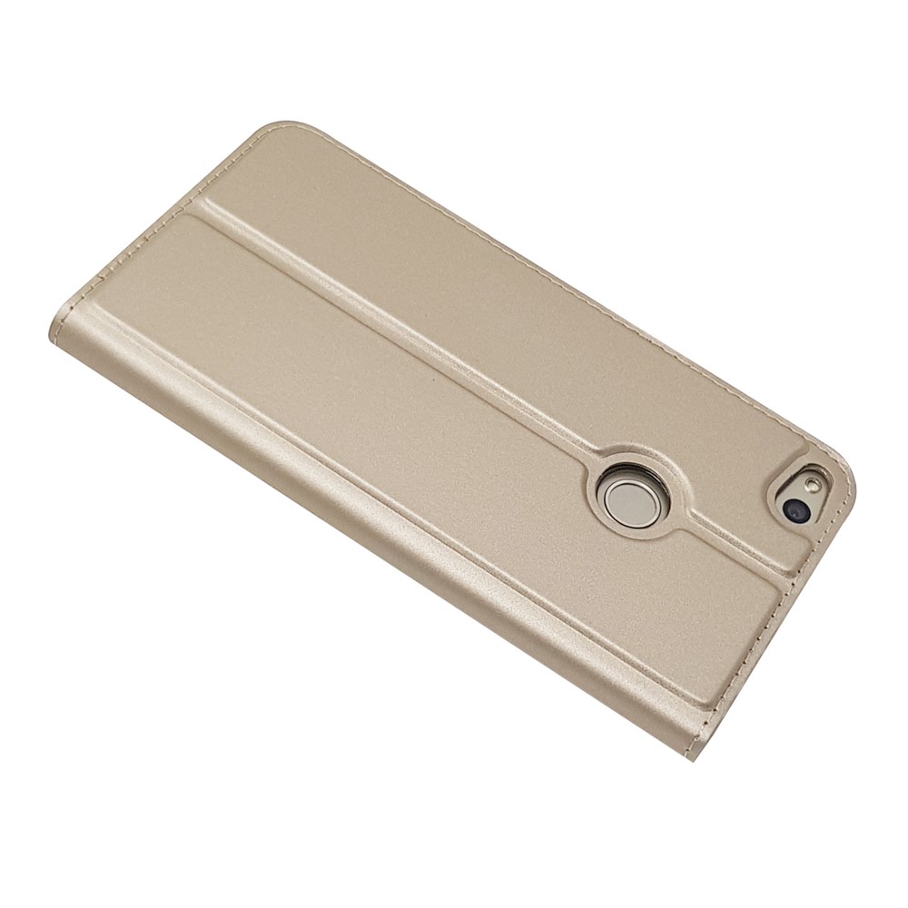 Magnetic Card Holder Stand Leather Protective Cover Case for Huawei P8 Lite (2017) / Honor 8 Lite - Gold-4