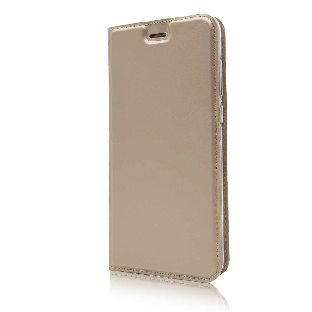 Magnetic Card Holder Stand Leather Protective Cover Case for Huawei P8 Lite (2017) / Honor 8 Lite - Gold-7