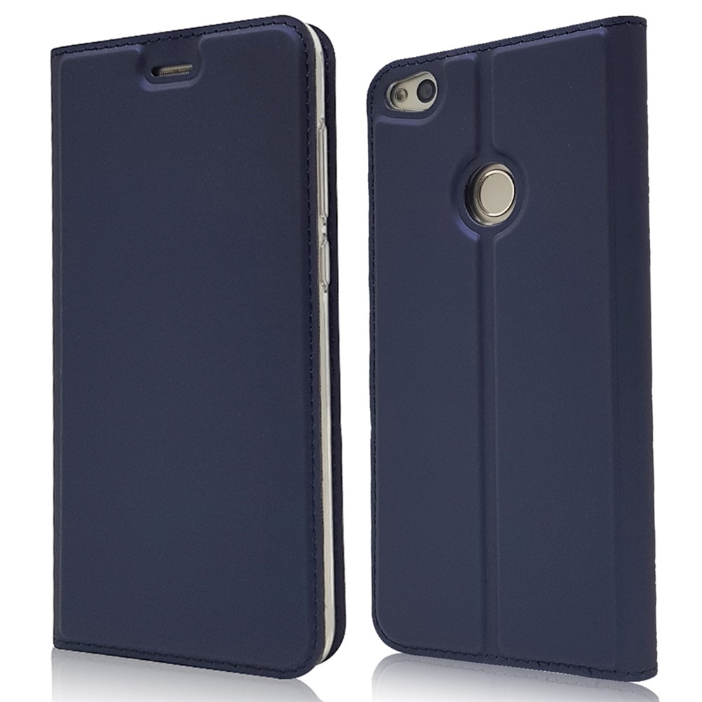 Magnetic Card Holder Stand Leather Mobile Phone Cover for Huawei P8 Lite (2017) / Honor 8 Lite - Dark Blue-2