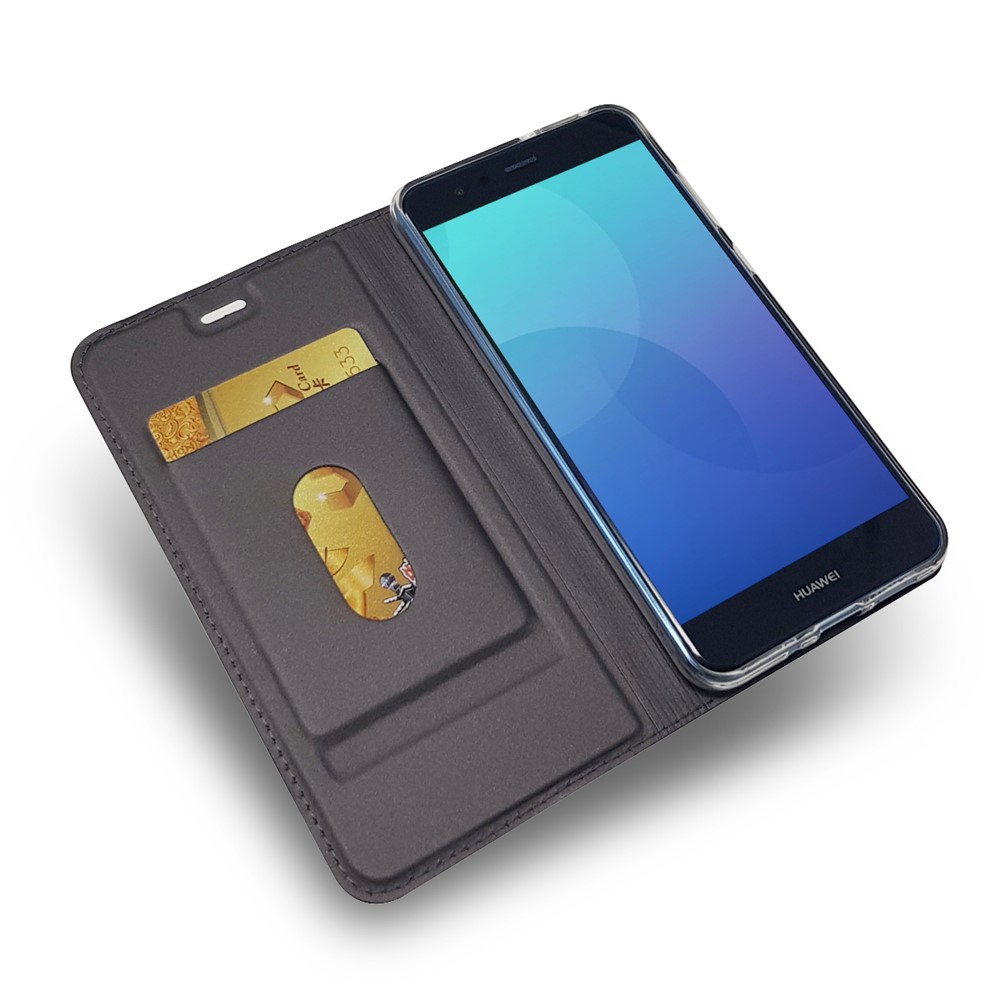 Auto-absorbed Magnetic Leather Stand Flip Case for Huawei P10 Lite - Black-6