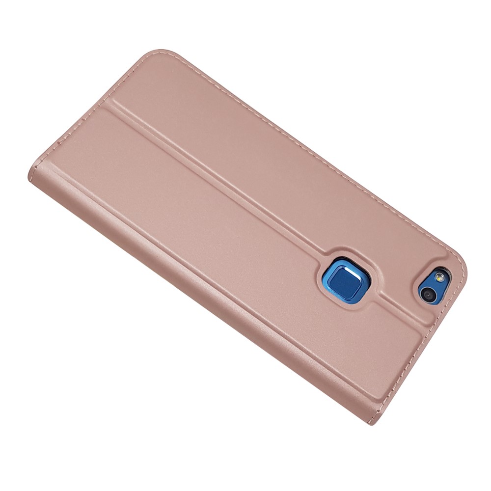 Auto-absorbed Magnetic Leather Stand Flip Cover for Huawei P10 Lite - Rose Gold-6