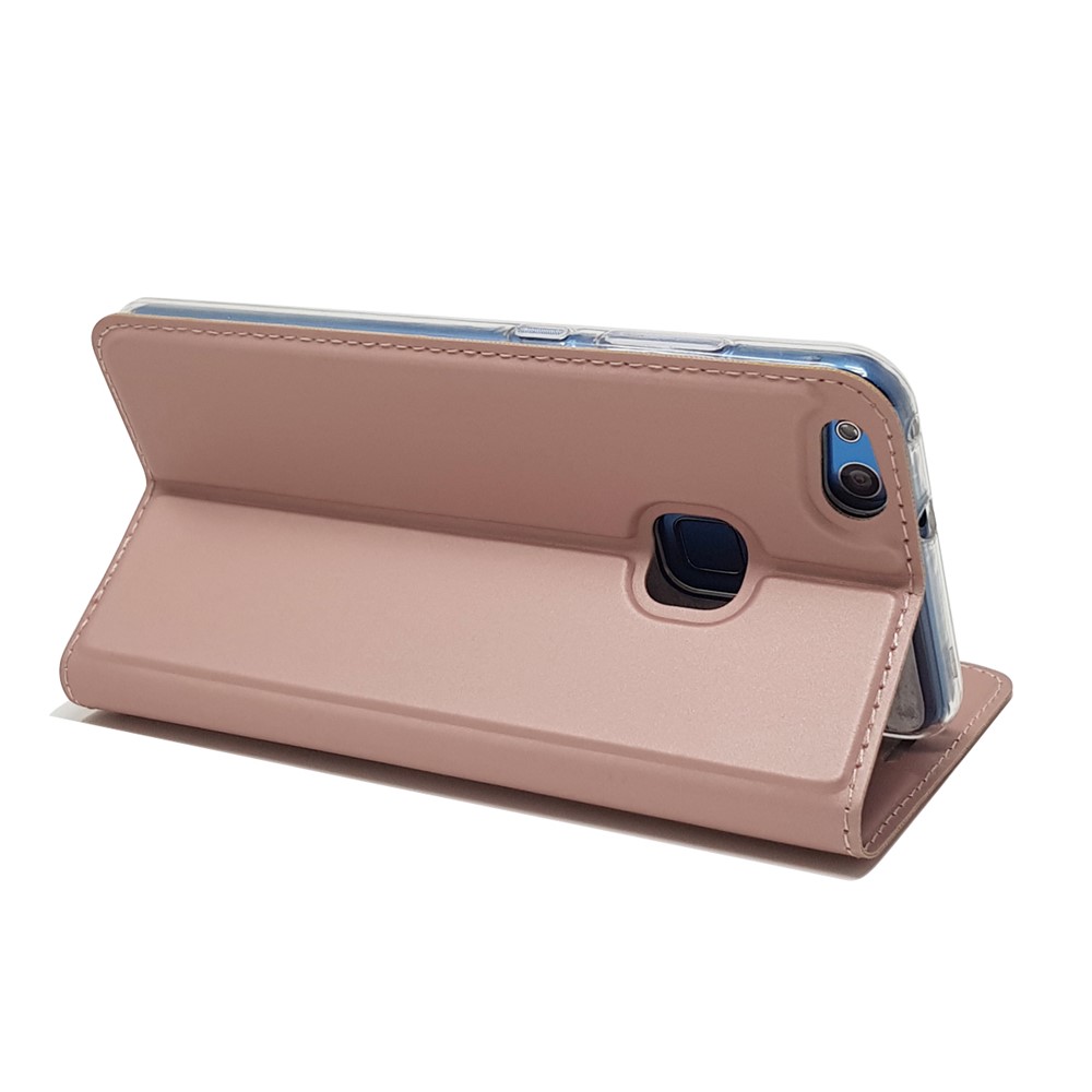 Auto-absorbed Magnetic Leather Stand Flip Cover for Huawei P10 Lite - Rose Gold-8