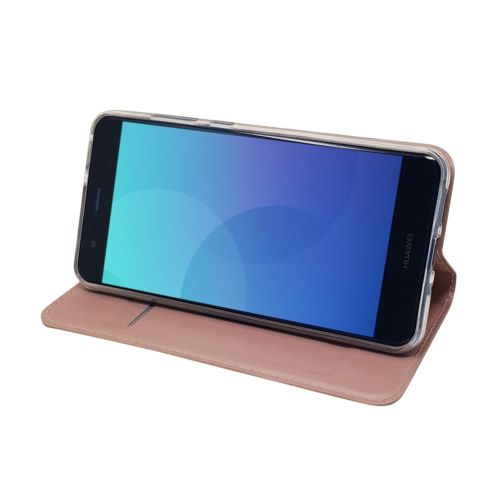 Auto-absorbed Magnetic Leather Stand Flip Cover for Huawei P10 Lite - Rose Gold-9