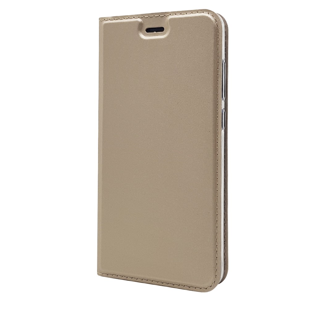 Auto-absorbed Magnetic Leather Stand Flip Shell for Huawei P10 Lite - Gold-8