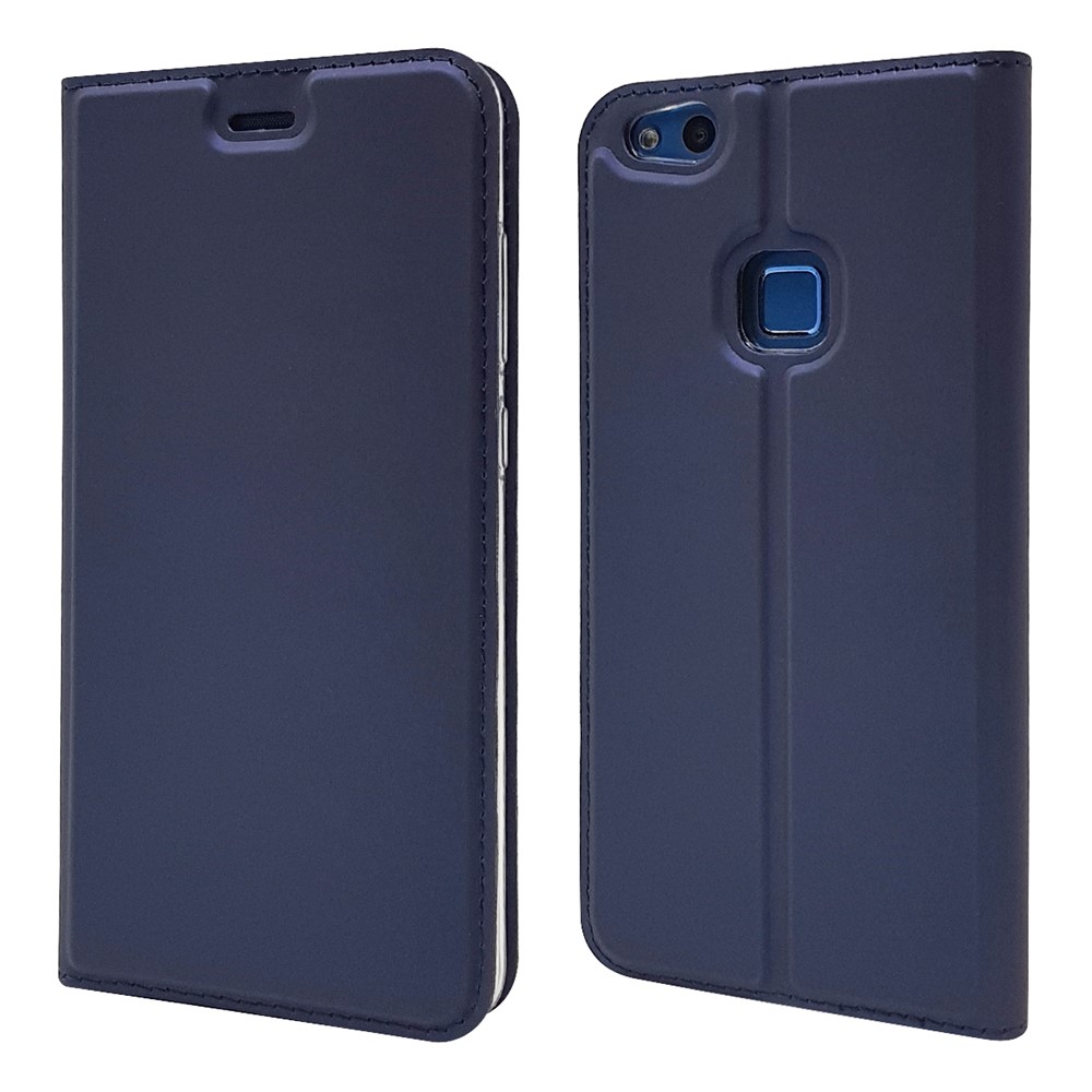 Auto-absorção De Couro Magnético Flip Capa De Revestimento Para Huawei P10 Lite - Azul-3