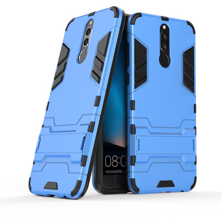 Cool Guard Plastic TPU Back Phone Accessory Case with Kickstand for Huawei Mate 10 Lite / nova 2i / Maimang 6 - Baby Blue-1
