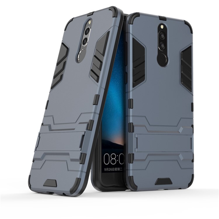 Cool Guard Plastic TPU Back Phone Protection Cover with Kickstand for Huawei Mate 10 Lite / nova 2i / Maimang 6 - Dark Blue-1